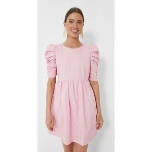 Hyacinth House Tuckernuck Women Size‎ Small Ruched Puff Sleeve Mini Dress Pink